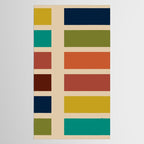 Nelson Blocks - Midcentury Modern Geometric in Mid Century Mod Mustard, Olive, Teal, Orange, Beige Tablecloth Gallery Image 2