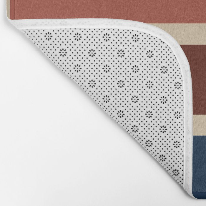 Nelson Blocks - Midcentury Modern Geometric in Mid Century Mod Mustard, Olive, Teal, Orange, Beige Bath Mat Gallery Image 2