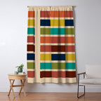 Nelson Blocks - Midcentury Modern Geometric in Mid Century Mod Mustard, Olive, Teal, Orange, Beige Window Curtain Gallery Image 5