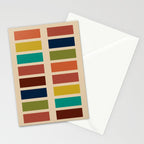Nelson Blocks - Midcentury Modern Geometric in Mid Century Mod Mustard, Olive, Teal, Orange, Beige Stationery Card Gallery Image 2