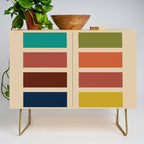 Nelson Blocks - Midcentury Modern Geometric in Mid Century Mod Mustard, Olive, Teal, Orange, Beige Credenza Gallery Image 1