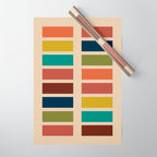 Nelson Blocks - Midcentury Modern Geometric in Mid Century Mod Mustard, Olive, Teal, Orange, Beige Wrapping Paper Gallery Image 1