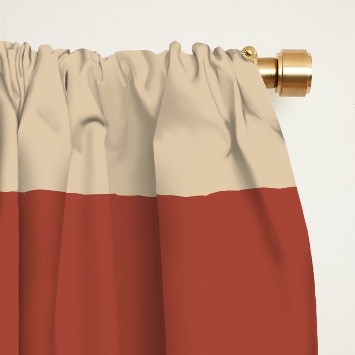 Nelson Blocks - Midcentury Modern Geometric in Mid Century Mod Mustard, Olive, Teal, Orange, Beige Window Curtain Gallery Image 2