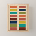 Nelson Blocks - Midcentury Modern Geometric in Mid Century Mod Mustard, Olive, Teal, Orange, Beige Mini Art Print Gallery Image 1