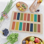 Nelson Blocks - Midcentury Modern Geometric in Mid Century Mod Mustard, Olive, Teal, Orange, Beige Cutting Board Gallery Image 2
