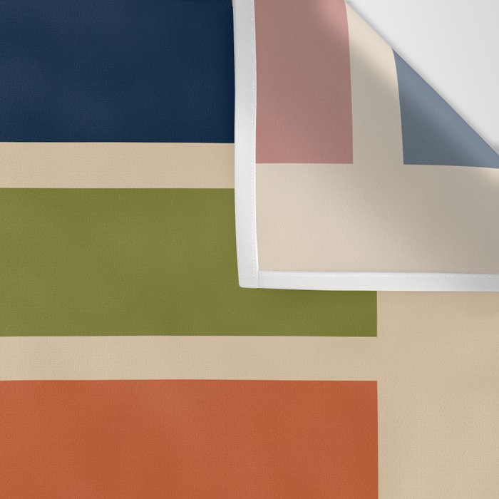 Nelson Blocks - Midcentury Modern Geometric in Mid Century Mod Mustard, Olive, Teal, Orange, Beige Wall Tapestry Gallery Image 3