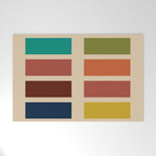 Nelson Blocks - Midcentury Modern Geometric in Mid Century Mod Mustard, Olive, Teal, Orange, Beige Welcome Mat Gallery Image 1