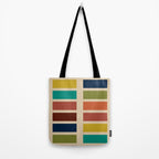 Nelson Blocks - Midcentury Modern Geometric in Mid Century Mod Mustard, Olive, Teal, Orange, Beige Tote Bag Gallery Image 2
