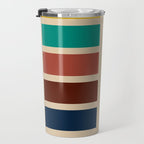Nelson Blocks - Midcentury Modern Geometric in Mid Century Mod Mustard, Olive, Teal, Orange, Beige Travel Mug Gallery Image 3