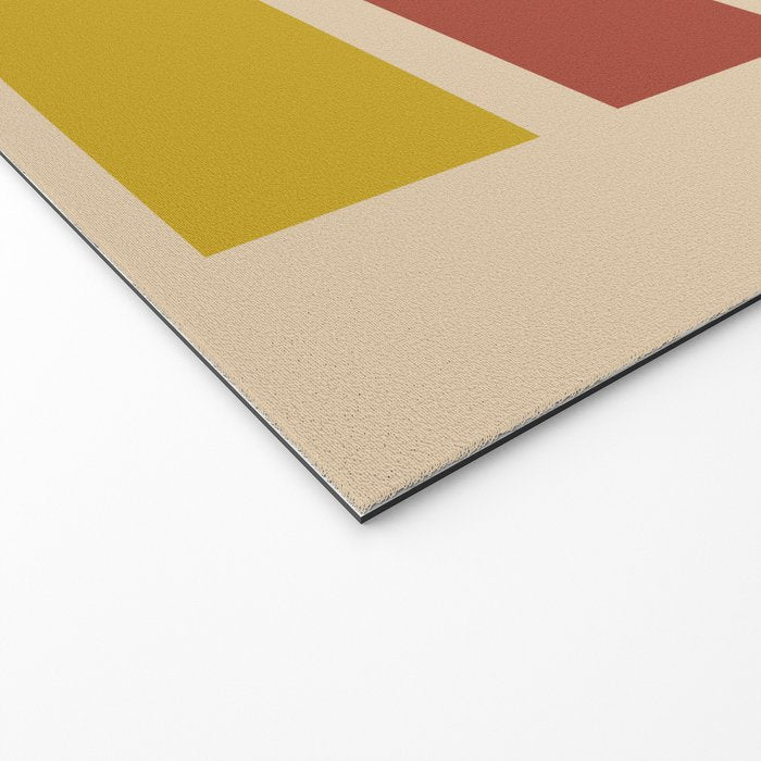 Nelson Blocks - Midcentury Modern Geometric in Mid Century Mod Mustard, Olive, Teal, Orange, Beige Welcome Mat Gallery Image 2