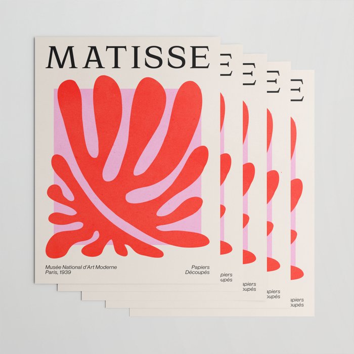 Coral & Lavender: Matisse Paper Leaf Cutouts 01 Wrapping Paper Gallery Image 3