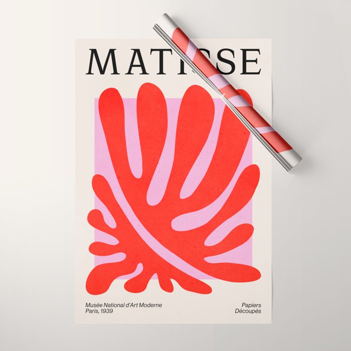 Coral & Lavender: Matisse Paper Leaf Cutouts 01 Wrapping Paper Gallery Image 1
