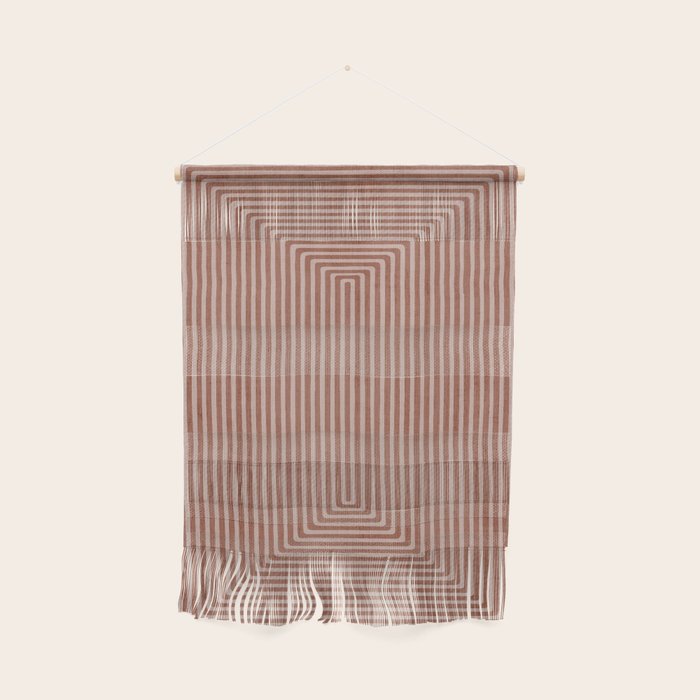 Modern Minimalism Terracotta Lines Geometric Art Wall Hanging Gallery Image 1