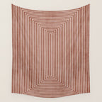 Modern Minimalism Terracotta Lines Geometric Art Wall Tapestry Gallery Image 4