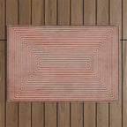 Modern Minimalism Terracotta Lines Geometric Art Outdoor Rug Gallery Image 1