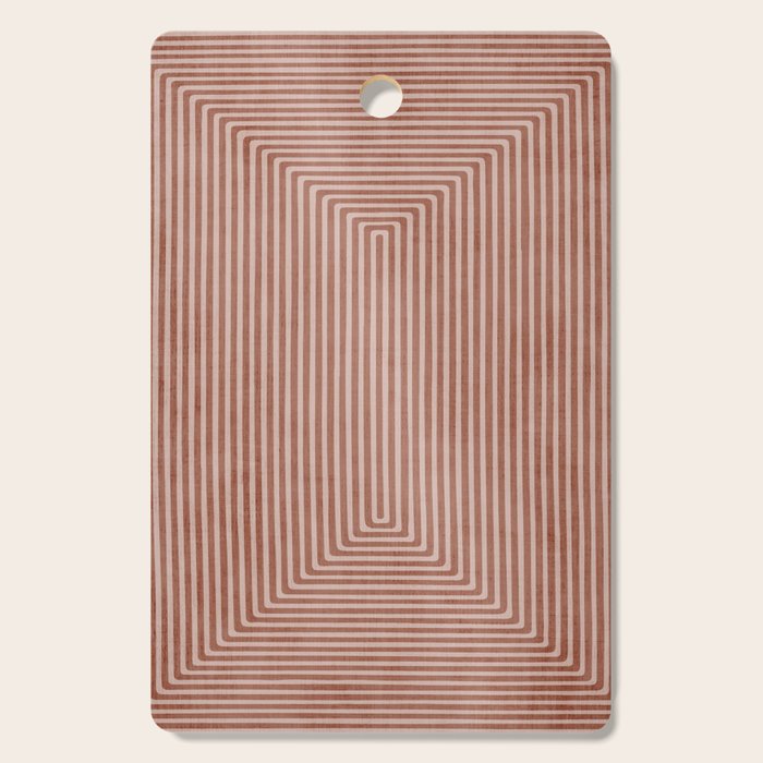 Modern Minimalism Terracotta Lines Geometric Art Cutting Board Gallery Image 1