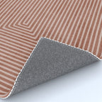 Modern Minimalism Terracotta Lines Geometric Art Rug Gallery Image 4
