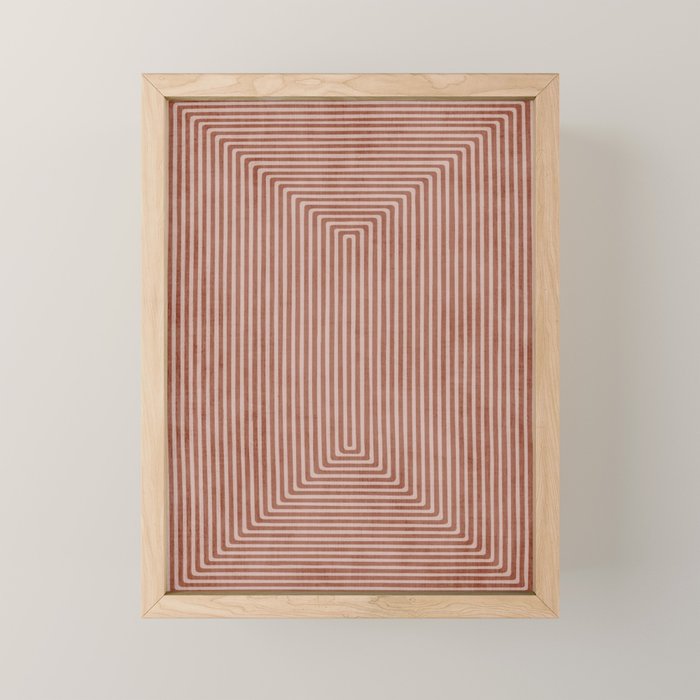 Modern Minimalism Terracotta Lines Geometric Art Mini Art Print Gallery Image 1