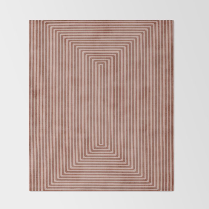 Modern Minimalism Terracotta Lines Geometric Art Throw Blanket Gallery Image 2