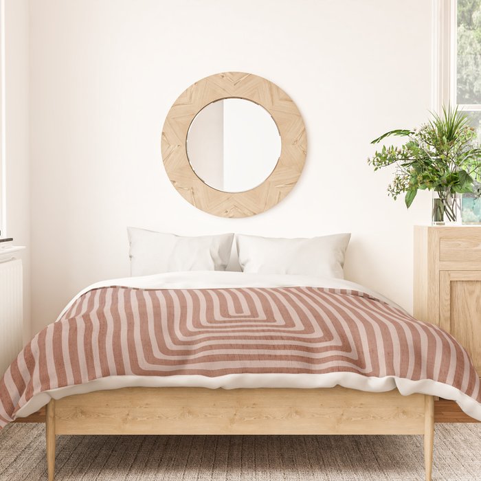 Modern Minimalism Terracotta Lines Geometric Art Duvet Cover Gallery Image 3