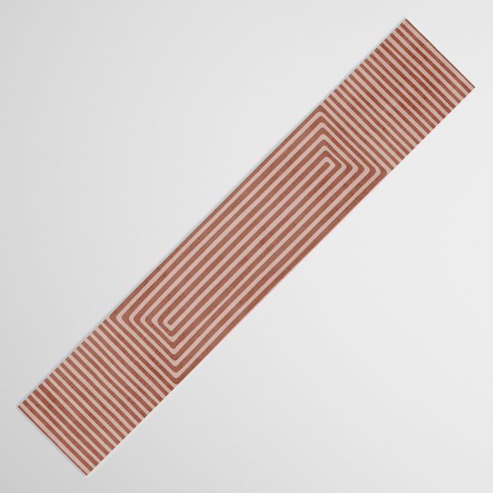 Modern Minimalism Terracotta Lines Geometric Art Table Runner Gallery Image 3