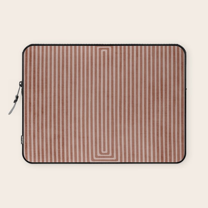 Modern Minimalism Terracotta Lines Geometric Art Laptop Sleeve Gallery Image 1
