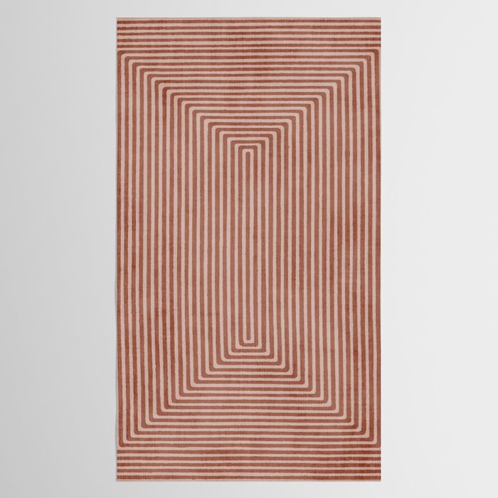 Modern Minimalism Terracotta Lines Geometric Art Tablecloth Gallery Image 2