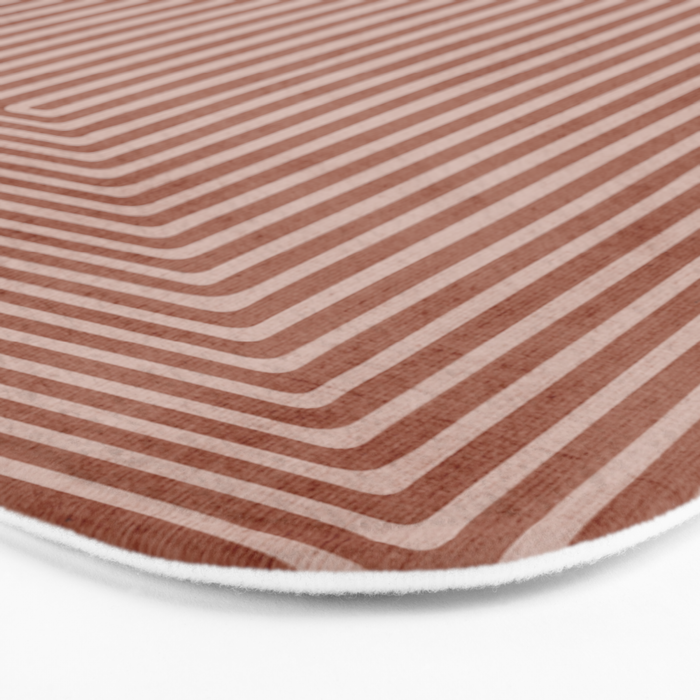 Modern Minimalism Terracotta Lines Geometric Art Bath Mat Gallery Image 3