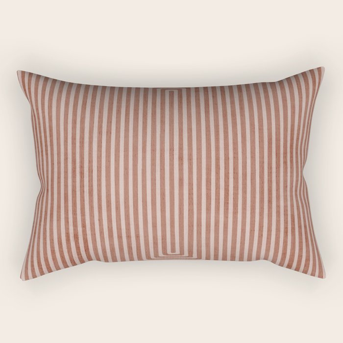 Modern Minimalism Terracotta Lines Geometric Art Rectangular Pillow Gallery Image 1
