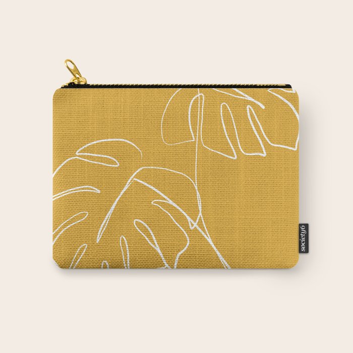 Monstera minimal - yellow Carry All Pouch Gallery Image 1