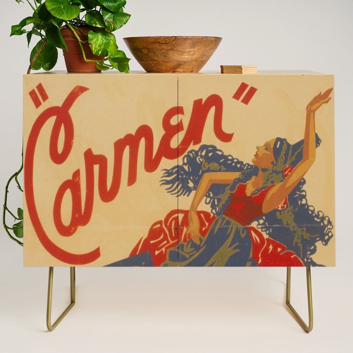 Vintage travel poster opera carmen Credenza Gallery Image 1