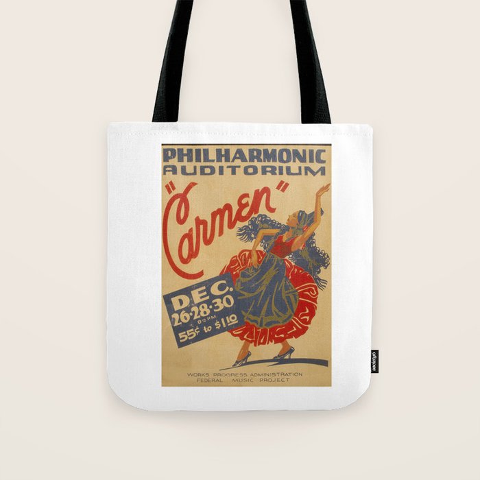 Vintage travel poster opera carmen Tote Bag Gallery Image 1