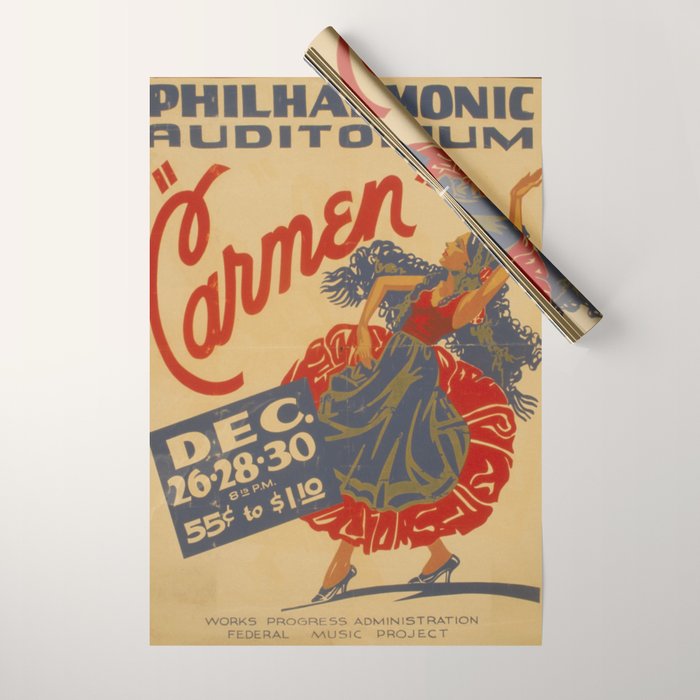 Vintage travel poster opera carmen Wrapping Paper Gallery Image 1