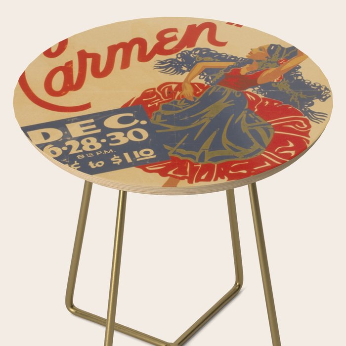 Vintage travel poster opera carmen Side Table Gallery Image 2