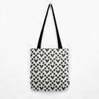 Black and white love heart checkered pattern Tote Bag Gallery Image 2