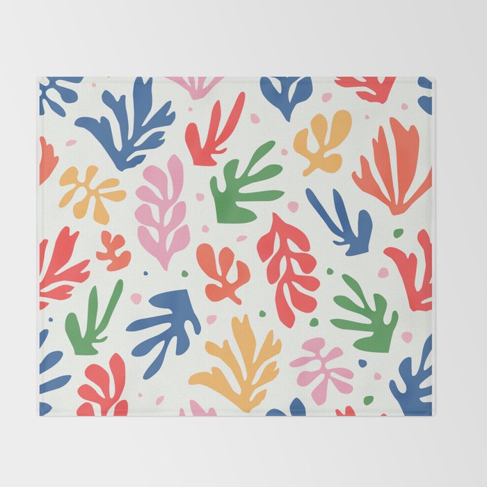 Nature Leaf Cut Outs | Henri Matisse Series Throw Blanket Gallery Image 2