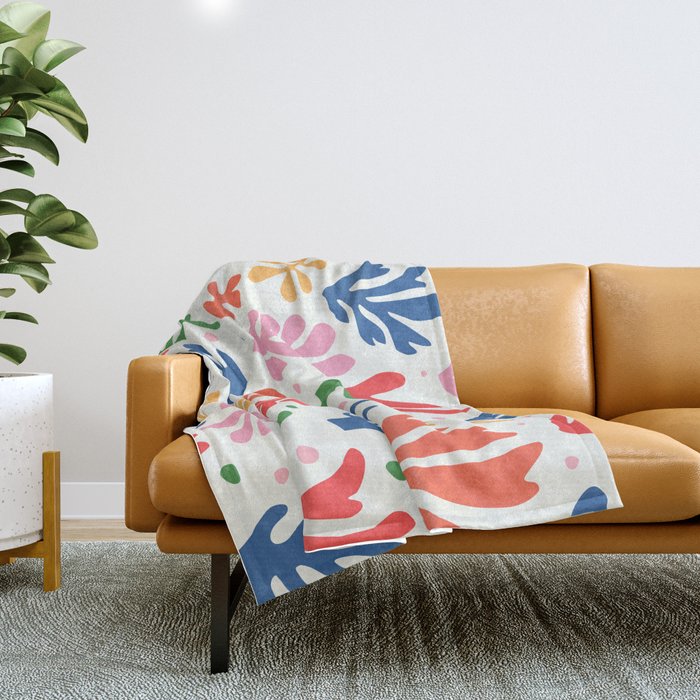 Nature Leaf Cut Outs | Henri Matisse Series Throw Blanket Gallery Image 1
