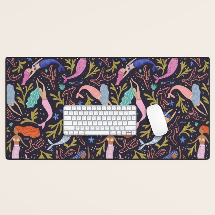 Mermaids pattern  Desk Mat Gallery Image 1