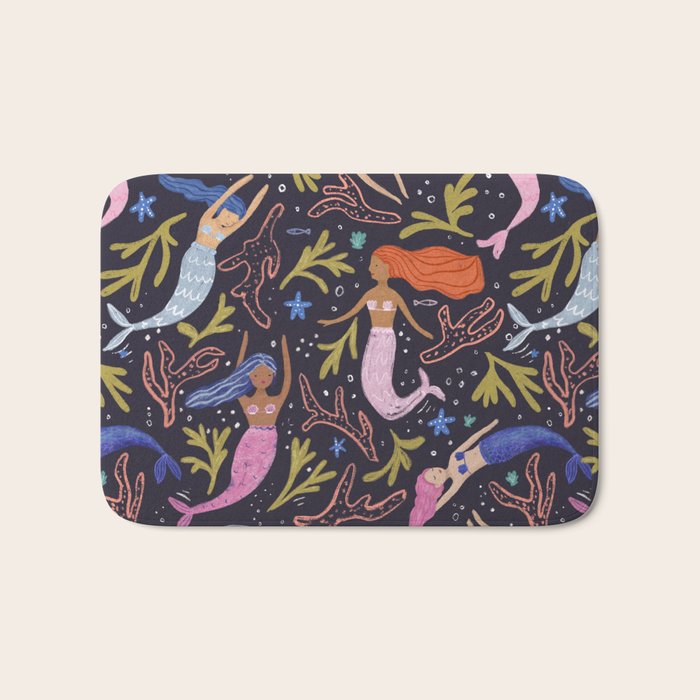 Mermaids pattern  Bath Mat Gallery Image 1