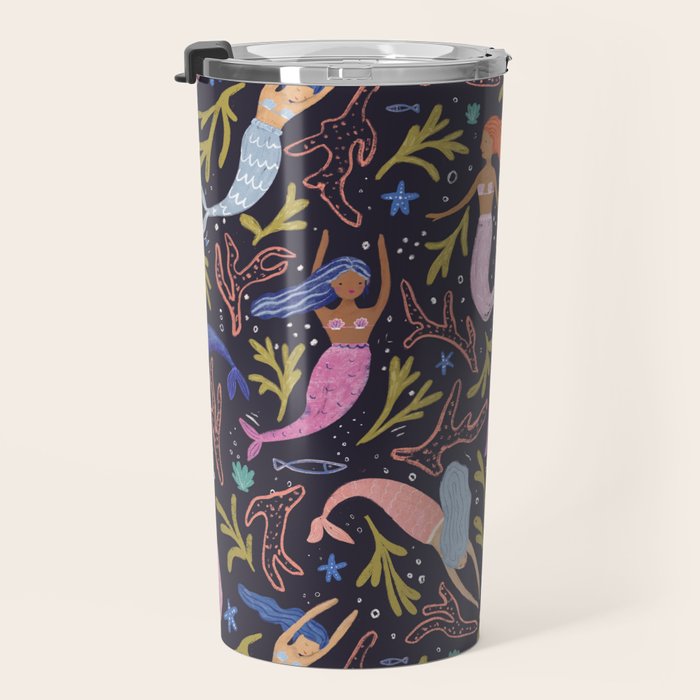 Mermaids pattern  Travel Mug Gallery Image 3