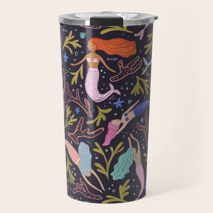 Mermaids pattern  Travel Mug Gallery Image 1