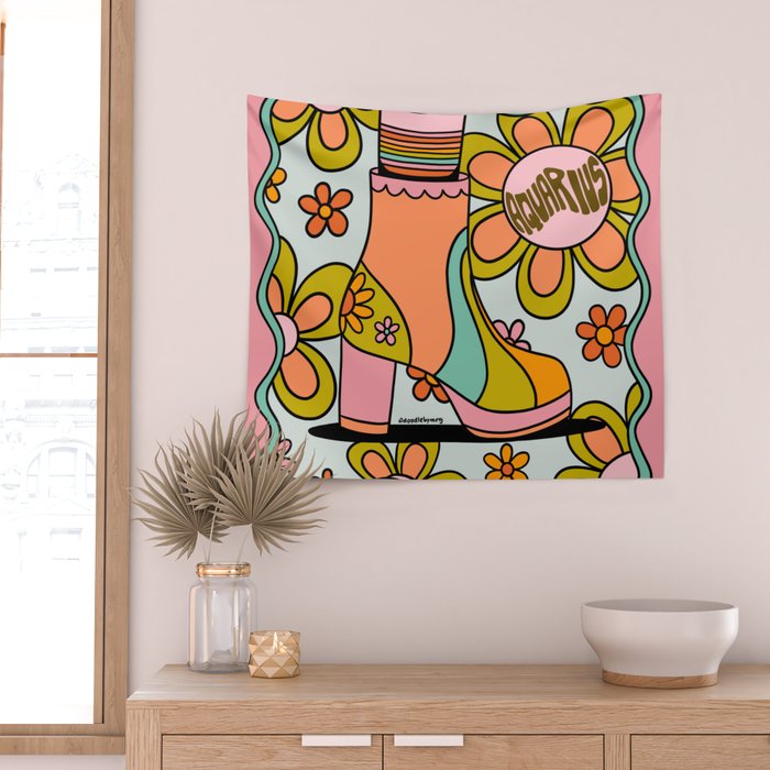 Aquarius Groovy Boot Wall Tapestry Gallery Image 2