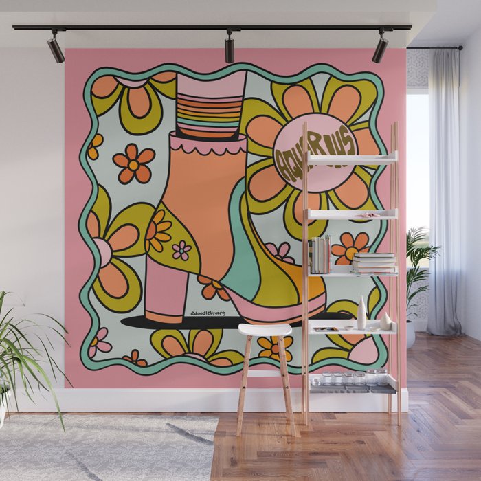 Aquarius Groovy Boot Wall Mural Gallery Image 1