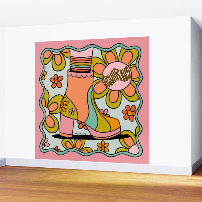 Aquarius Groovy Boot Wall Mural Gallery Image 2