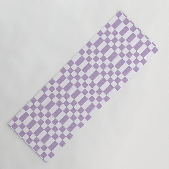 Lilac and white checkered Yoga Mat Gallery Image 1