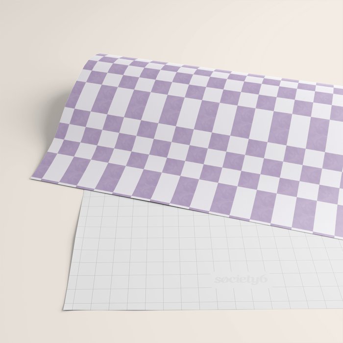 Lilac and white checkered Wrapping Paper Gallery Image 2