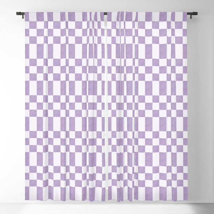 Lilac and white checkered Window Curtain Gallery Image 1