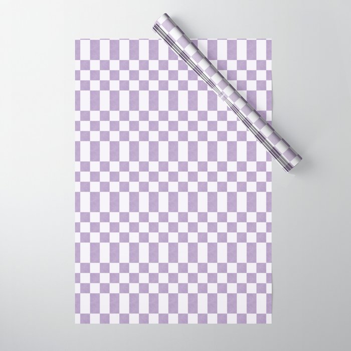 Lilac and white checkered Wrapping Paper Gallery Image 1