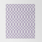 Lilac and white checkered Throw Blanket Gallery Image 2