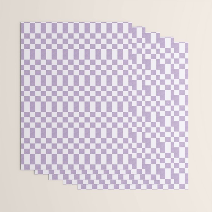 Lilac and white checkered Wrapping Paper Gallery Image 3